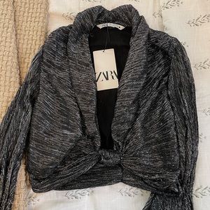 NWT Zara metallic crop top